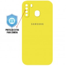 Capa para Samsung Galaxy A21 - Case Emborrachada Protector Amarela